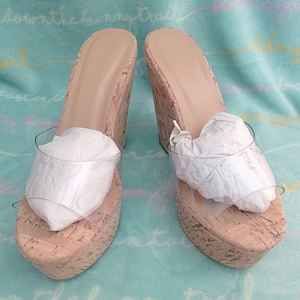 Wedge sandals.